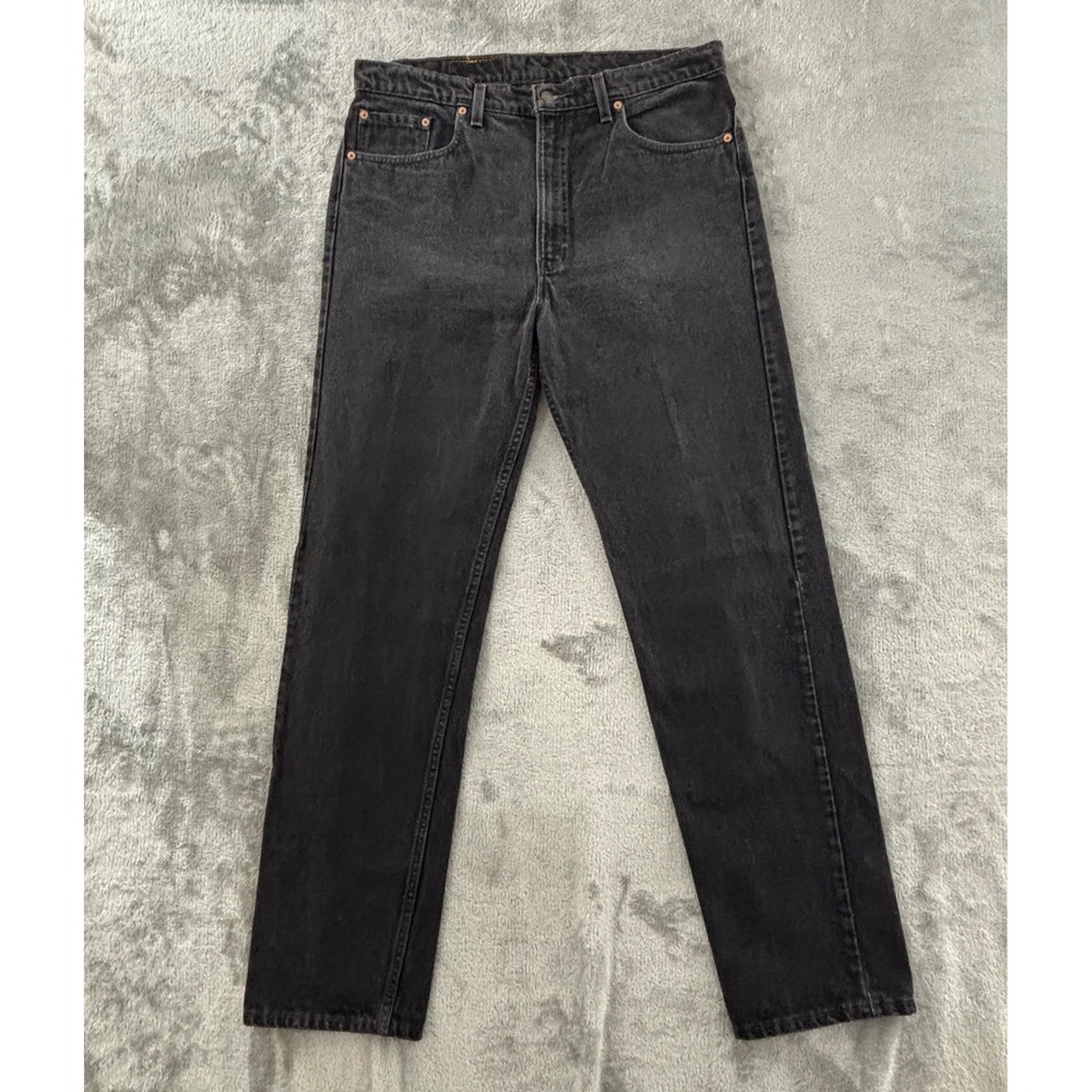 Vintage Levi's 505 Regular Fit Straight Leg Jeans Mens 38x34 Black USA Made 90s